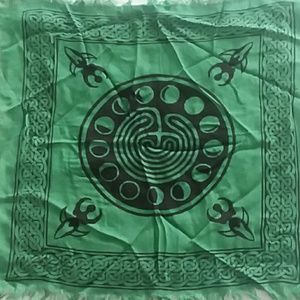 Green Wiccan Altar Cloth